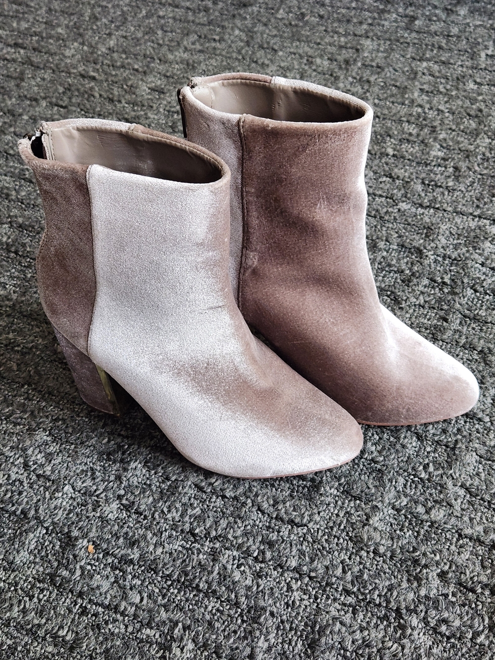 Velvet Ankle Boots in Dusty Rose